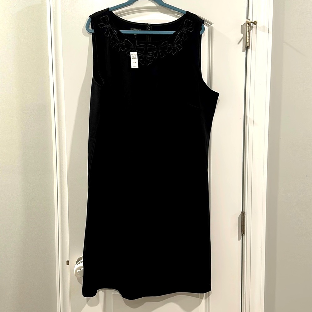 NWT Talbots sheet dress. Stretchy material, black with bow detail.